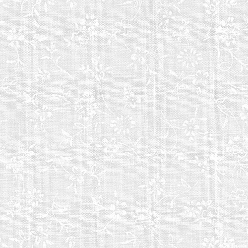Pale Prints - Delicate Petals - White On White