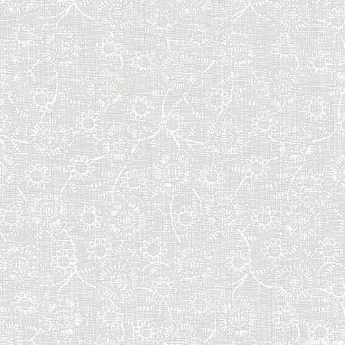 Pale Prints - Blossom Toss - White On White