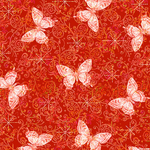 Secret Garden - Butterfly Filigree - Ruby Red - DIGITAL