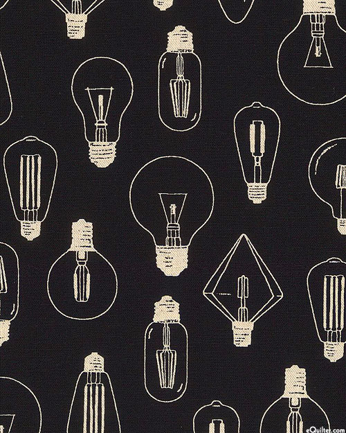 Japan Import - Vintage Lightbulbs - Black - COTTON/FLAX