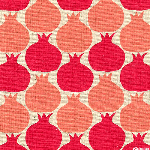 Cotton Flax Prints - Pomegranate Party - Flamingo - COTTON/FLAX