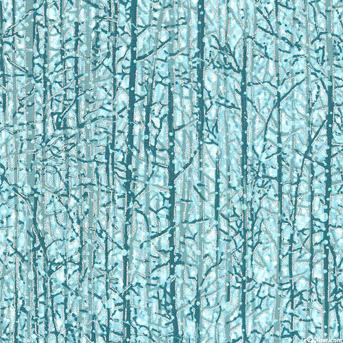 Snowy Brook - Forest Blizzard - Deep Aqua/Silver