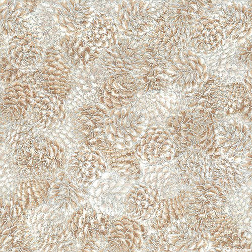 Snowy Brook - Pine Cone Toss - Frosting White/Silver