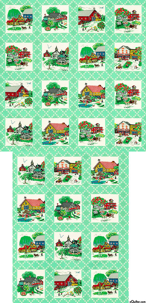 Sunnyside Farm - Farm & Village Blocks - 24" x 44" PANEL