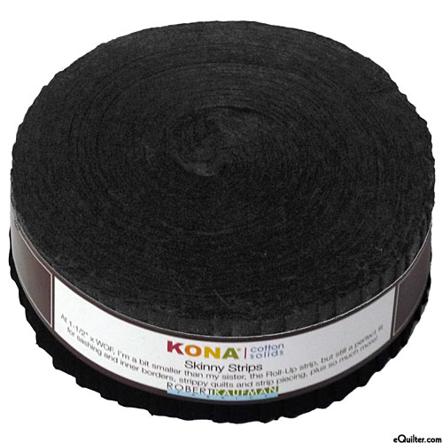 Kona Cotton Skinny Strips - Black - 1 1/2" Strips