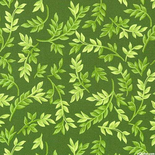 Serene - Falling Leaves - Cypress Green