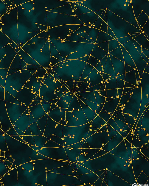 Star Maps - Celestial Connection - Dark Teal/Gold