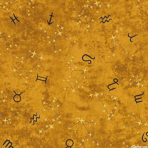 Star Maps - Astrology Symbols - Saddle Gold/Gold