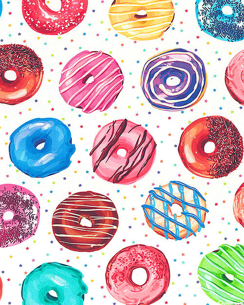 Sweet Tooth - Delightful Donuts - White - DIGITAL PRINT