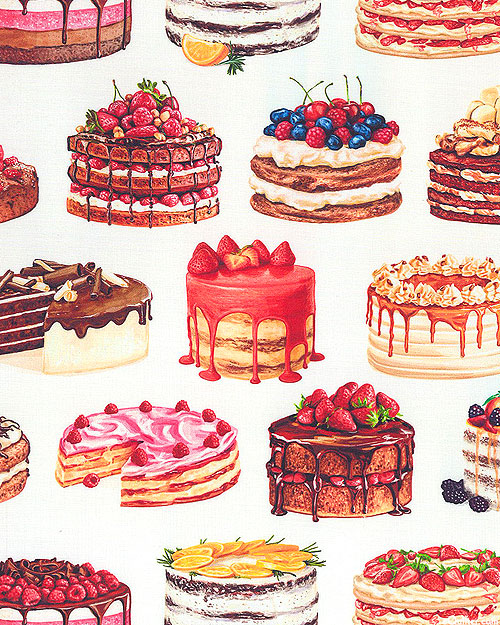 Sweet Tooth - Layered Cakes - White - DIGITAL PRINT