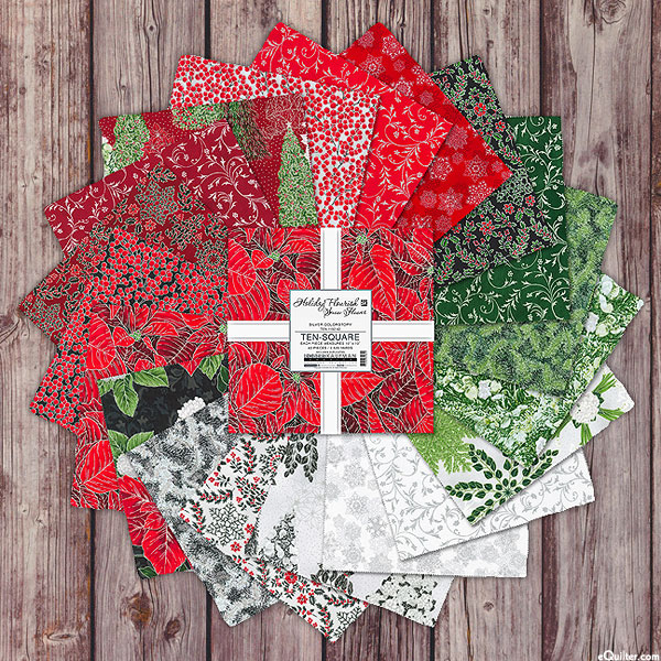 Holiday Flourish - Snow Flower: Silver Colorstory - 10" Squares