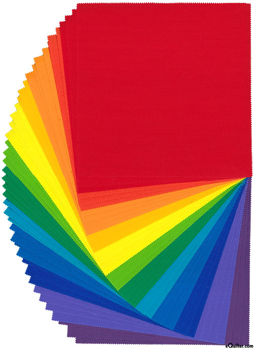 Kona Solids Palette - Bright Rainbow - 10" Squares