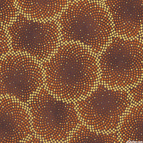 Autumn Fields - Speckle Medallions - Cocoa Brown/Gold