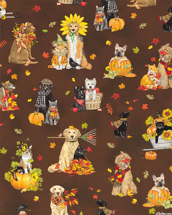 Autumn Cats & Dogs - Harvest Pets - Bark Brown - DIGITAL