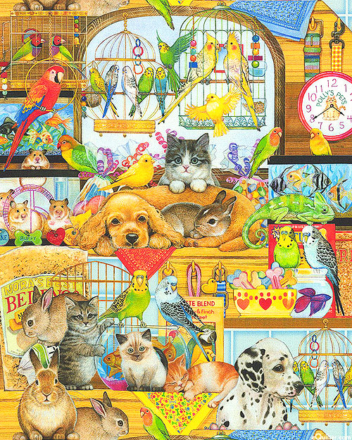 Whiskers & Tails - Pets Shop Animals - Multi - DIGITAL PRINT