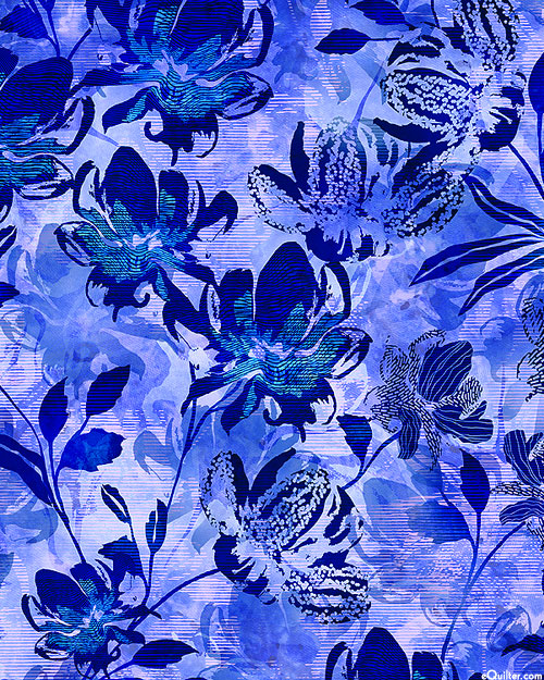 Wild Vista - Floral Waves - Delphinium Purple - DIGITAL