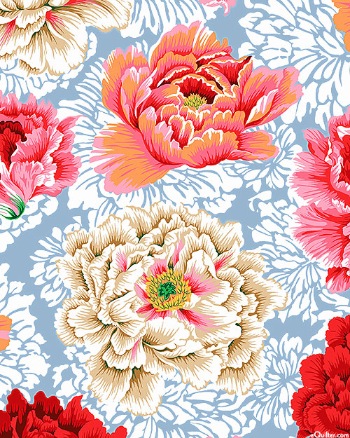 Kaffe Collective - Brocade Peony - Chambray - 108" QUILT BACKING