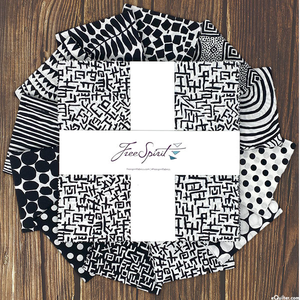 Kaffe Collective - Classics & Stash Black & White - 10" Squares