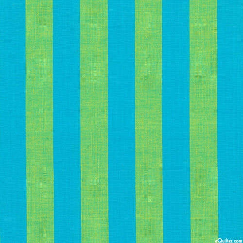 Kaffe Collective - Shot Cotton Stripe - Yarn-Dye - Turquoise