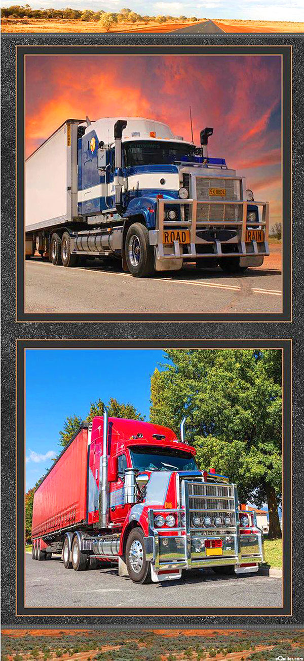 Road Trains - Trucks Panel - Black - 20" x 44" DIGITAL PANEL