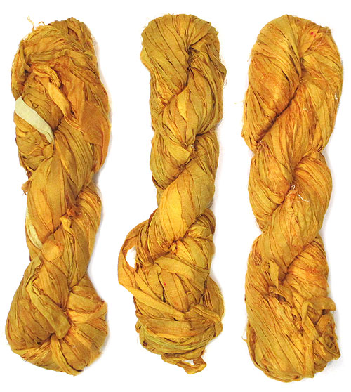 Silk Sari Ribbon - Saffron Yellow