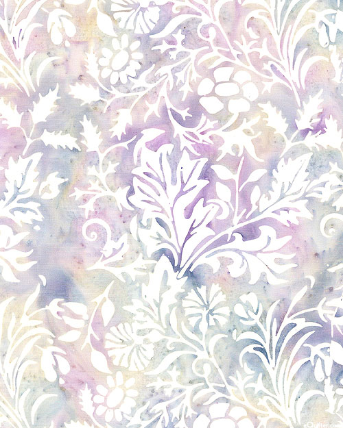 Morris Tiles - Mixed Floral Batik - Columbine Purple