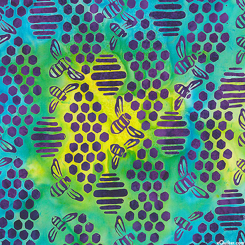 Bee Kind - Bee Honeycomb Batik - Turquoise