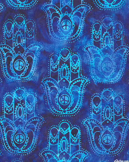 Woodstock - Peace Hand Batik - Sapphire