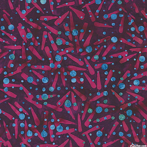Squiggles Dots & Lines - Dotty Grid Batik - Midnight Purple