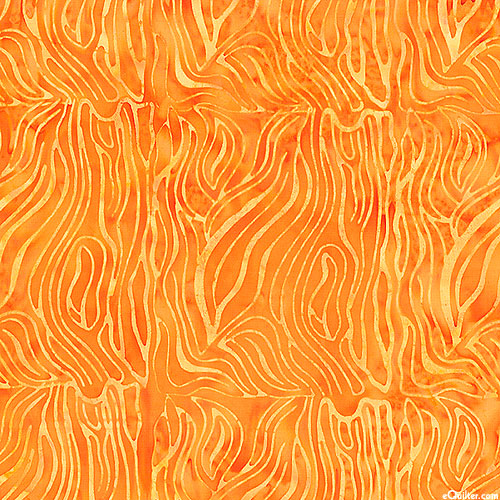 Full Bloom - Bark Batik - Tangerine Orange