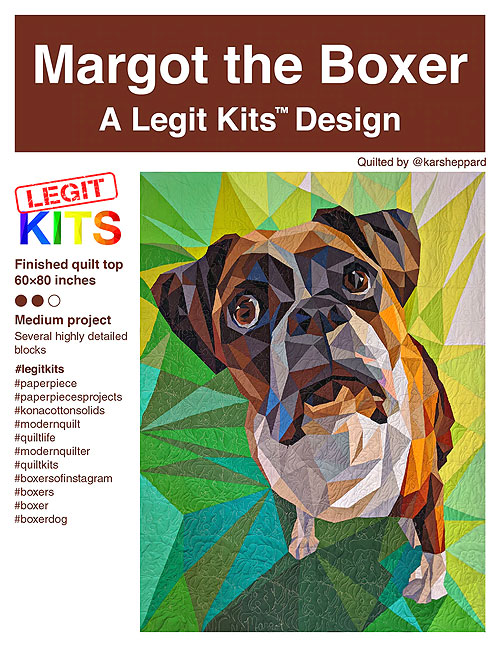 Margot the Boxer - Paper Piecing Pattern by Legit Kits