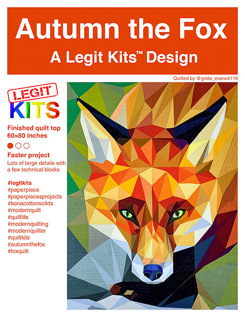 Autumn the Fox - Paper Piecing Pattern by Legit Kits