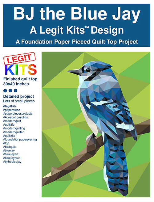 BJ the Blue Jay - Paper Piecing Pattern by Legit Kits