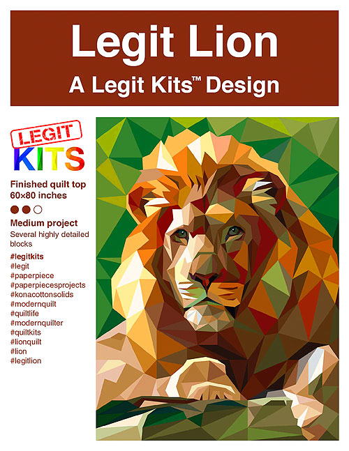Legit Lion - Paper Piecing Pattern by Legit Kits
