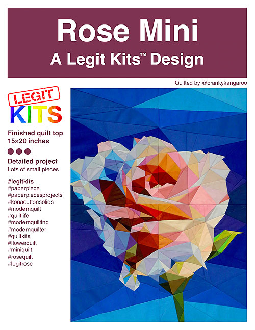 Rose Mini - Paper Piecing Pattern by Legit Kits