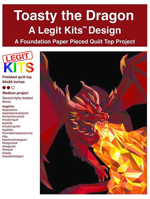 Toasty the Dragon - Paper Piecing Pattern by Legit Kits