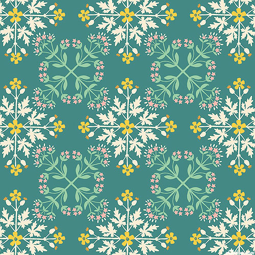 Majolica - Floral Crests - Jade Green