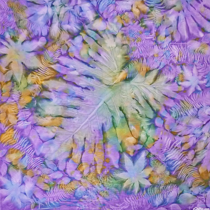 Leaf Impression Sun Cloth - Purple - 110" x 110" KING PANEL