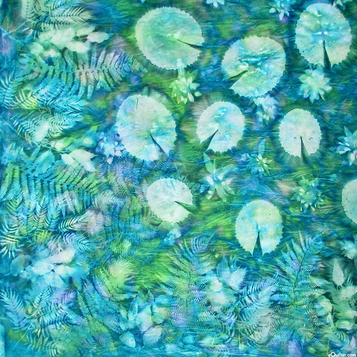Leaf Sun Cloth - Lily Pads - Turquoise - 109" x 111" PANEL