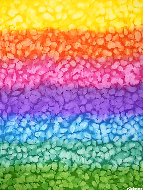Rainbow Striped African Hand-Dye - Leaf - 60" x 80" PANEL