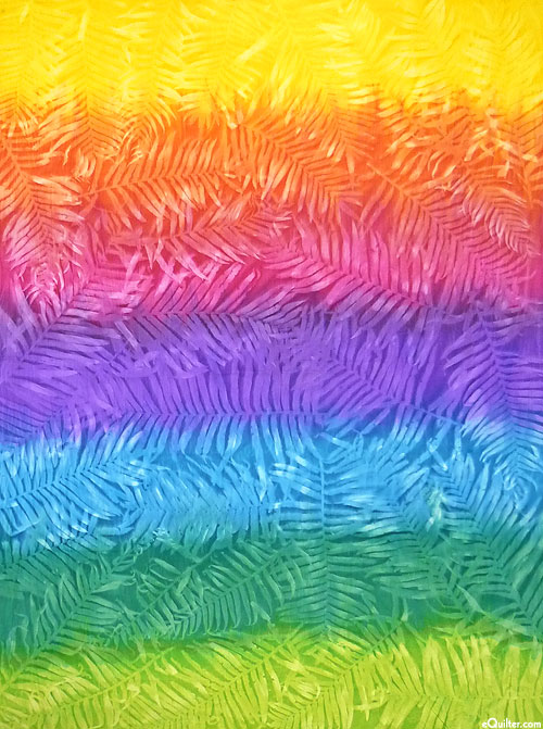Rainbow Striped African Hand-Dye - Palm - 60" x 80" PANEL