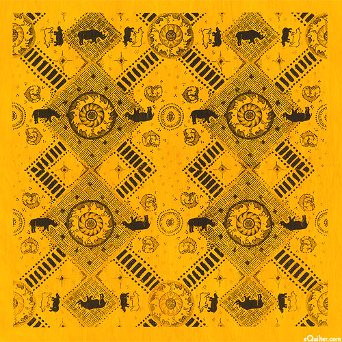 Wild Rhino Stamped Hand-Dye - Corn Yellow - 25" x 29" PANEL