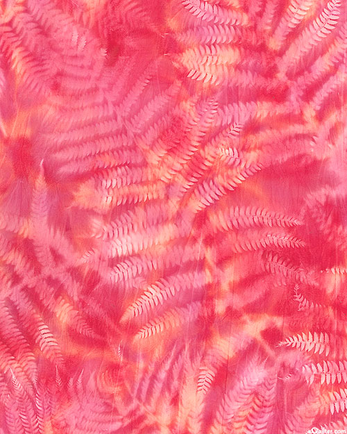 Leaf Impression Sun Cloth - Bright Pink - 58" WIDE