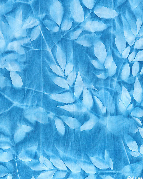 Leaf Impression Sun Cloth - Breeze Blue - 58" WIDE
