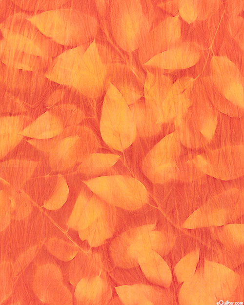 Leaf Impression Sun Cloth - Persimmon Orange - 58" WIDE