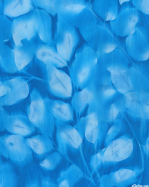 Leaf Impression Sun Cloth - Ocean Blue - 58" WIDE
