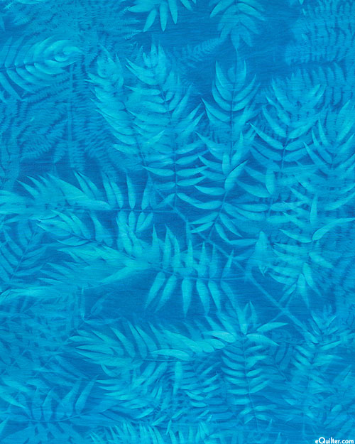 Leaf Impression Sun Cloth - Lagoon Blue - 58" WIDE