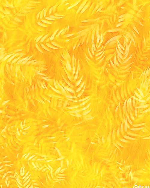 Leaf Impression Sun Cloth - Saffron Yellow - 58" WIDE
