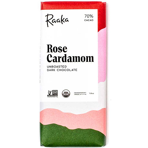 Raaka Chocolate - Rose Petal Cardamom - 70% Unroasted Dark
