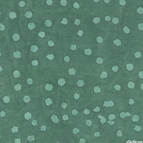 Dapple Dots - Mottled Drops Batik - Spruce Green